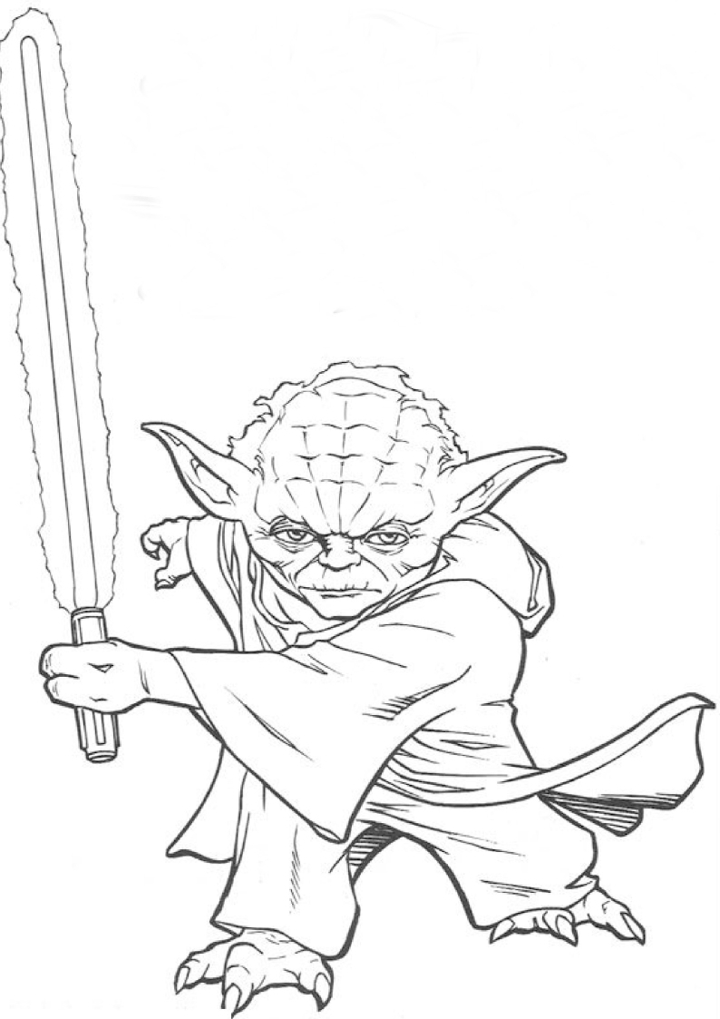 kolorowanka Yoda Star Wars, malowanka dla chłopców do wydruku nr 52